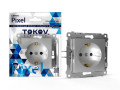 Розетка 1-м СП Pixel 16А IP20 с заземл. защ. шторки механизм алюм. TOKOV ELECTRIC TKE-PX-R1ZSF-C03