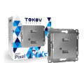 Розетка 2-м USB СП Pixel тип A+A 5В 1х2.1А 2х1.05А механизм алюм. TOKOV ELECTRIC TKE-PX-2USB-C03