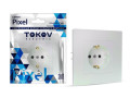 Розетка 1-м СП Pixel 16А IP20 с заземл. защ. шторки в сборе перламутр. TOKOV ELECTRIC TKE-PX-R1FZSF-C04