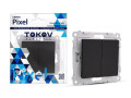 Выключатель 2-кл. СП Pixel 10А IP20 механизм карбон TOKOV ELECTRIC TKE-PX-V2-C14