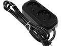 Удлинитель 2х2м без заземл. 10А IP20 Е-202 ПВС 2х0.75 АБС-пластик черн. UNIVersal 2103