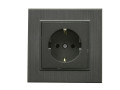 Розетка 1-м Karea LINE STAR с заземл. дым. металлик Makel 86050028