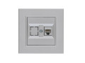 Розетка компьютерная CAT 5+гнездо Karea LINE STAR жемчуж. Makel 86100035
