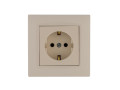 Розетка 1-м Karea RIZZ с заземл. крем Makel 88010028