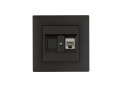 Розетка компьютерная CAT 5+гнездо Karea RIZZ STAR дым. металлик Makel 88050035