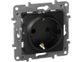 Розетка 1-м СП Etika 16А IP31 250В 2P+E с заземл. защ. шторки немецк. стандарт винтов. клеммы механизм антрацит IEK 672622
