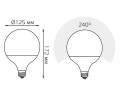 Лампа светодиодная Black 22Вт G125 шар 3000К тепл. бел. E27 1800лм GAUSS 105102122