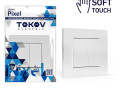 Выключатель 2-кл. СП Pixel 10А IP20 в сборе айс TOKOV ELECTRIC TKE-PX-V2F-C34
