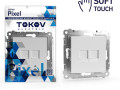 Розетка компьютерная 2-м СП Pixel RJ45 кат.5E механизм айс TOKOV ELECTRIC TKE-PX-RC2-C34