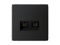 Розетка компьютерная 2-м ArtGallery RJ45 + RJ45 кат.5E механизм карбон SE GAL001085