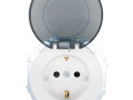 Розетка 1-м СП OSEN с заземл. с крышкой ПБТ бел. LEZARD 743-0288-123B