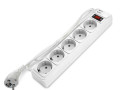 Удлинитель с сетевым фильтром 5х1.8м с заземл 10А 2.2кВт IP20 2хUSB ПВС 3х1 с выкл. бел. DOMTOK 2564