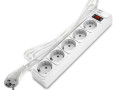 Удлинитель с сетевым фильтром 5х5м с заземл 10А 2.2кВт IP20 2хUSB ПВС 3х1 с выкл. бел. DOMTOK 2566