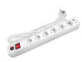Удлинитель с сетевым фильтром 6х5м с заземл. 10А IP20 2.2кВт USB type-A + type-C ПВС 3х0.75 с выкл. бел. UNIVersal 2545