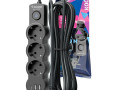 Удлинитель 3х1.5м с заземл. 10А IP20 USB 2800Вт 220В ПВС 3х1 с выкл. черн. КОСМОС YKsm1.5m3g-Z-VU10А-B