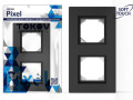 Рамка 2-м Pixel IP44 карбон TOKOV ELECTRIC TKE-PX-RM2-C14-IP44
