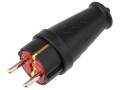 Вилка прямая влагозащ. 16А IP44 с заземл. COMPACT каучук черн. Rexant 111-200