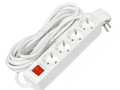 Удлинитель 4х5м с заземл. 16А IP20 3х1 с выкл. бел. DOMTOK 2500
