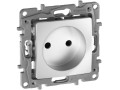 Розетка 1-м СП Etika 16А IP31 250В 2P без заземл. защ. шторки немецк. стандарт винтов. клеммы механизм алюм. IEK 672434