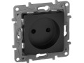 Розетка 1-м СП Etika 16А IP31 250В 2P без заземл. защ. шторки немецк. стандарт винтов. клеммы механизм антрацит IEK 672634