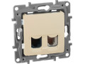 Розетка компьютерная + телефонная 2-м СП Etika RJ45 + RJ11 кат.5E UTP IP20 механизм сл. кость IEK 672352