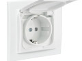 Розетка 1-м СП Минск 16А IP44 с заземл. защ. шторки с крышкой бел. EKF ERR16-029-100-44