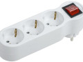 Разветвитель 3-м 16А IP20 Т-01/03В 2P+PE с выкл. бел. IEK WTP10-16-03-ZK-K01