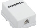 Розетка телефонная 1-м ОП RJ12 кат.3 UTP GENERICA CS2-3C03U-12-G