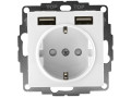 Розетка 1-м СП AtlasDesign 16А IP20 с 2-мя заряд. устройствами USB тип A+A 5В/2.4А 2х5В/1.2А механизм бел. SE ATN000130