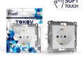 Розетка 1-м СП Pixel 16А IP20 с заземл. защ. шторки механизм айс TOKOV ELECTRIC TKE-PX-R1ZSF-C34