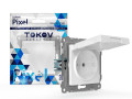 Розетка 1-м СП Pixel IP44 с заземл. защ. шторки с крышкой механизм бел. TOKOV ELECTRIC TKE-PX-R1ZSW1-C01-IP44