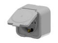 Розетка 1-м СП ARIA 16А IP20 с заземл. с крышкой сер. ARVIA 25 22 1000 218
