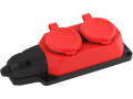 Колодка удлинителя 2-м с заземл. 16А IP44 K-2e-RED-IP44 каучук красн. Эра Б0044551