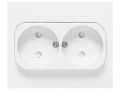Розетка 2-м СП Стокгольм 10А IP20 без заземл. защ. шторки бел. PROxima EKF EXR10-102-10
