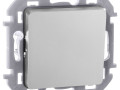 Выключатель кнопочный 1-кл. СП Inspiria 6А IP20 250В без фиксации НО/НЗ механизм алюм. IEK 673692