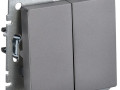 Выключатель 2-кл. СП BRITE ВС10-2-0-БрС 10А механизм сталь IEK BR-V20-0-10-K46