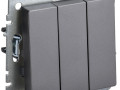 Выключатель 3-кл. СП BRITE ВС10-3-0-БрС 10А механизм сталь IEK BR-V30-0-10-K46