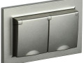Розетка 2-м СП BRITE РСбш12-3-44-БрШ 16А в сборе IP44 с крышкой шампань IEK BR-R26-16-44-K37-F