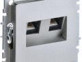 Розетка компьютерная двойн. СП RJ45 кат.5E BRITE РК10-2-БрА механизм алюм. IEK BR-K20-1-K47