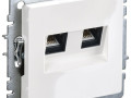 Розетка компьютерная двойн. СП RJ45 кат.5E BRITE РК10-2-БрБ механизм бел. IEK BR-K20-1-K01