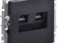 Розетка компьютерная двойн. СП RJ45 кат.5E BRITE РК10-2-БрЧ механизм черн. IEK BR-K20-1-K02