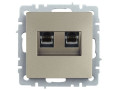 Розетка компьютерная двойн. СП RJ45 кат.5E BRITE РК10-2-БрШ механизм шампань IEK BR-K20-1-K37