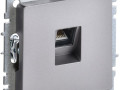 Розетка компьютерная СП RJ45 кат.5E BRITE РК10-БрС механизм сталь IEK BR-K10-1-K46