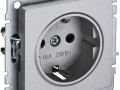 Розетка BRITE РС14-1-0-БрА 16А с заземл. защ. шторки механизм алюм. IEK BR-R14-16-K47