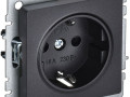 Розетка BRITE РС14-1-0-БрЧ 16А с заземл. защ. шторки механизм черн. IEK BR-R14-16-K02