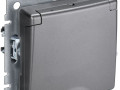 Розетка BRITE РСбш10-3-БрС 16А IP20 с заземл. защ. шторки с крышкой механизм сталь IEK BR-R16-16-K46