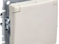 Розетка BRITE РСбш10-3-44-БрКр 16А IP44 с заземл. защ. шторки с крышкой механизм беж. IEK BR-R16-16-44-K10