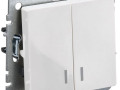 Выключатель 2-кл. СП BRITE ВС10-2-1-БрБ 10А с индик. механизм бел. IEK BR-V20-1-10-K01
