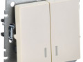 Выключатель 2-кл. СП BRITE ВС10-2-1-БрКр 10А с индик. механизм беж. IEK BR-V20-1-10-K10