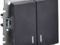 Выключатель 2-кл. СП BRITE ВС10-2-1-БрЧ 10А с индик. механизм черн. IEK BR-V20-1-10-K02